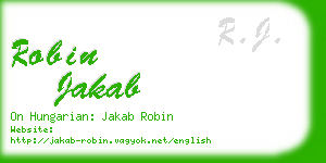 robin jakab business card